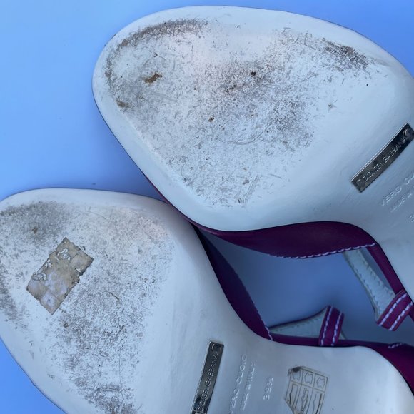 Dolce and Gabbana Leather T-Strap Sandals 39,5 - Picture 12 of 13